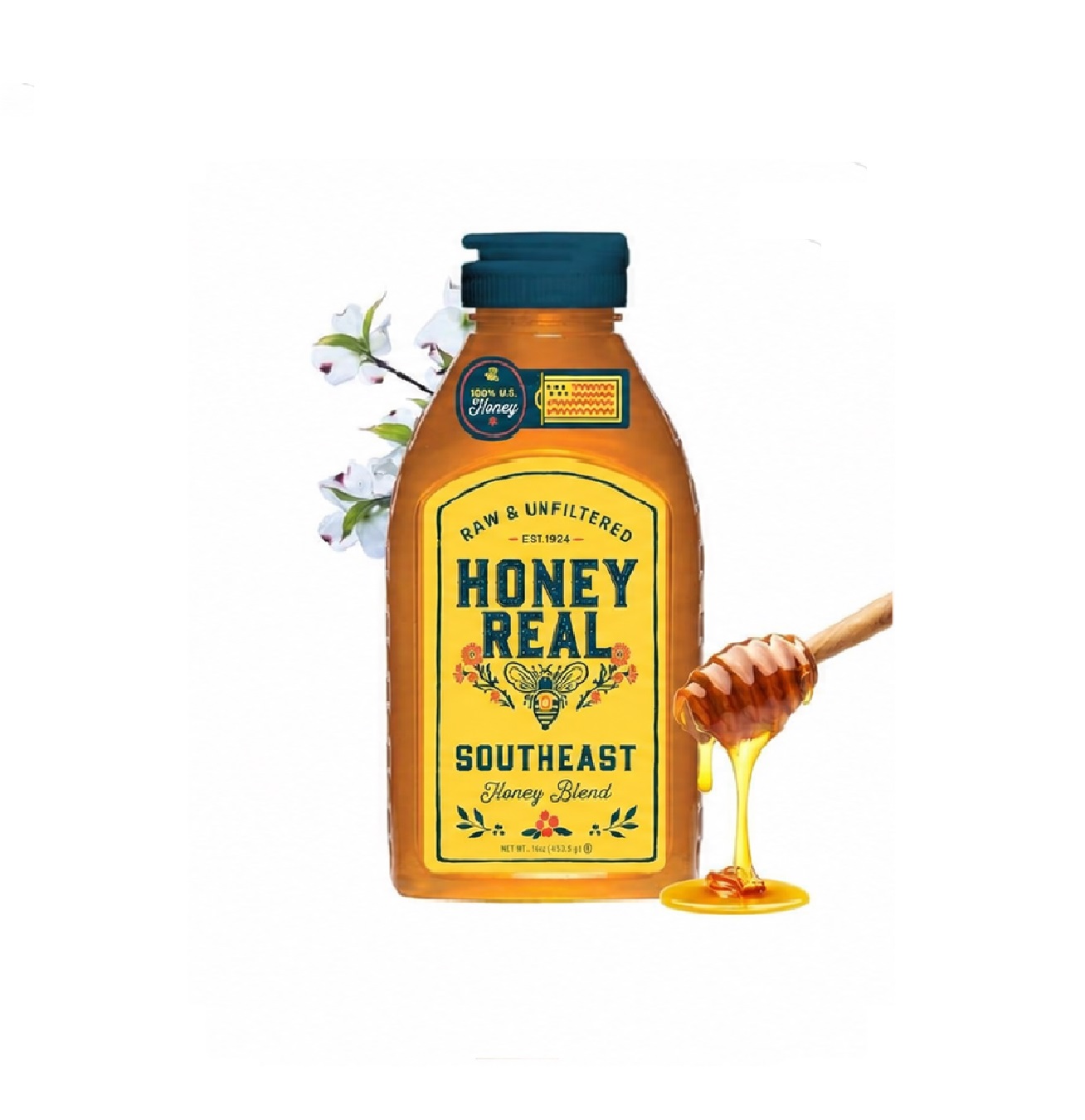 south Honey Real Southeast Raw Unfiltered Honey – 16 oz, - Image 1